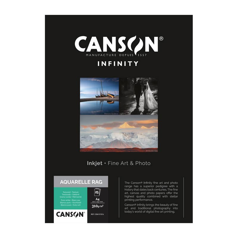 Canson Infinity Aquarelle Rag gr240  A3+x25 (fino ad esaurimento)