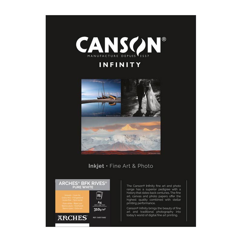 Canson Infinity Arches BFK Rives Pure White gr310  A4x10