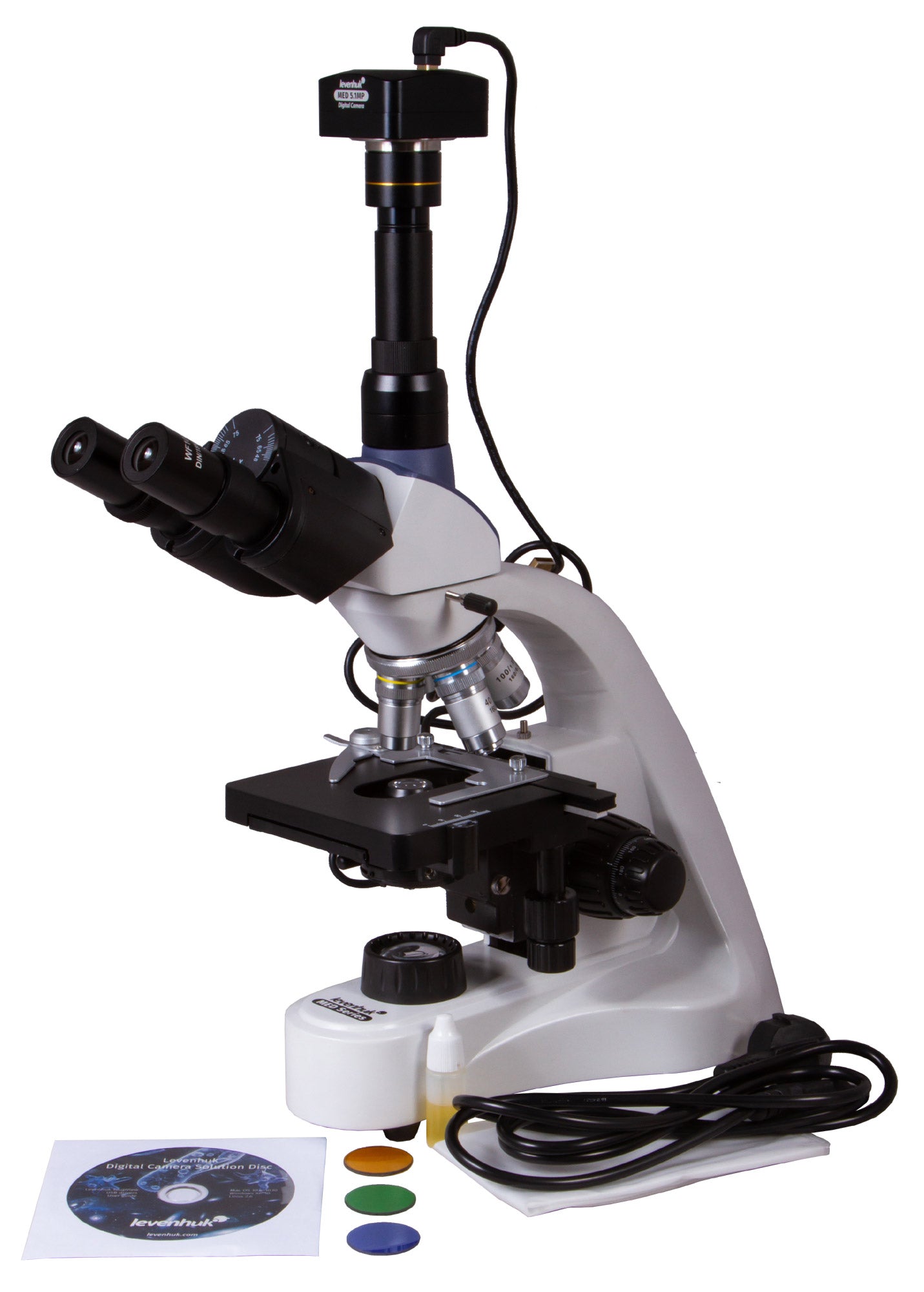 Microscopio trinoculare digitale Levenhuk MED D10T
