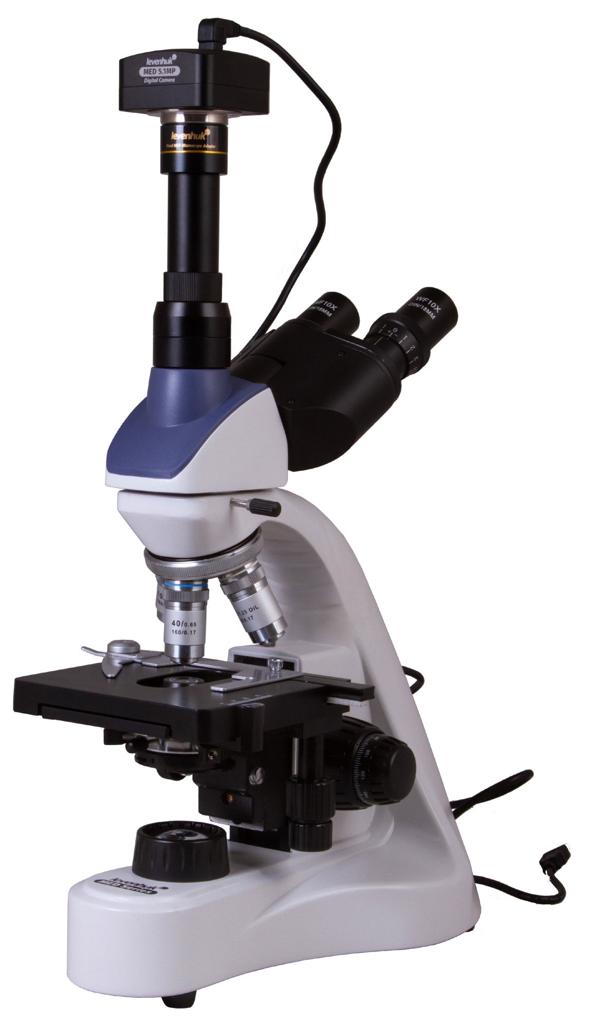 Microscopio trinoculare digitale Levenhuk MED D10T