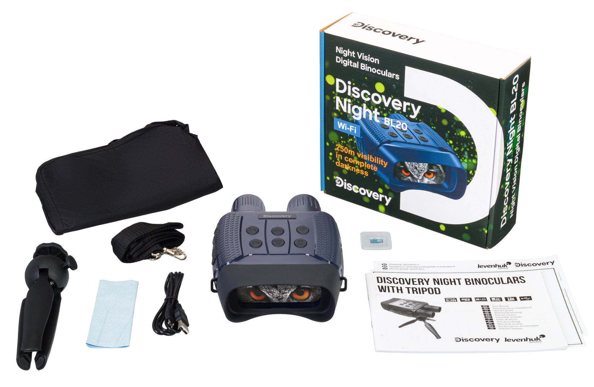 Visore notturno binoculare digitale Discovery Night BL20 con treppiede