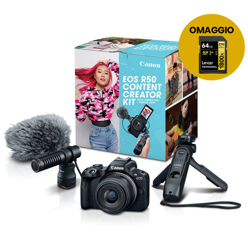 Canon EOS R50 con 18/45 IS STM Creator Kit - Garanzia Canon Italia - A CASA TUA IN 3/4 GIORNI