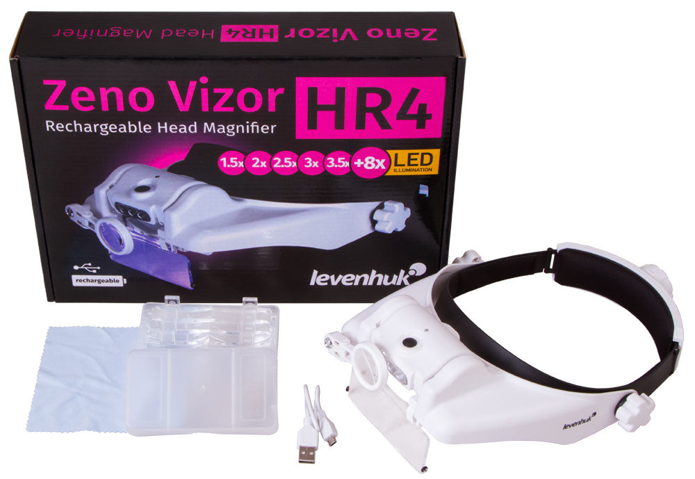 Lente d’ingrandimento frontale ricaricabile Levenhuk Zeno Vizor HR4