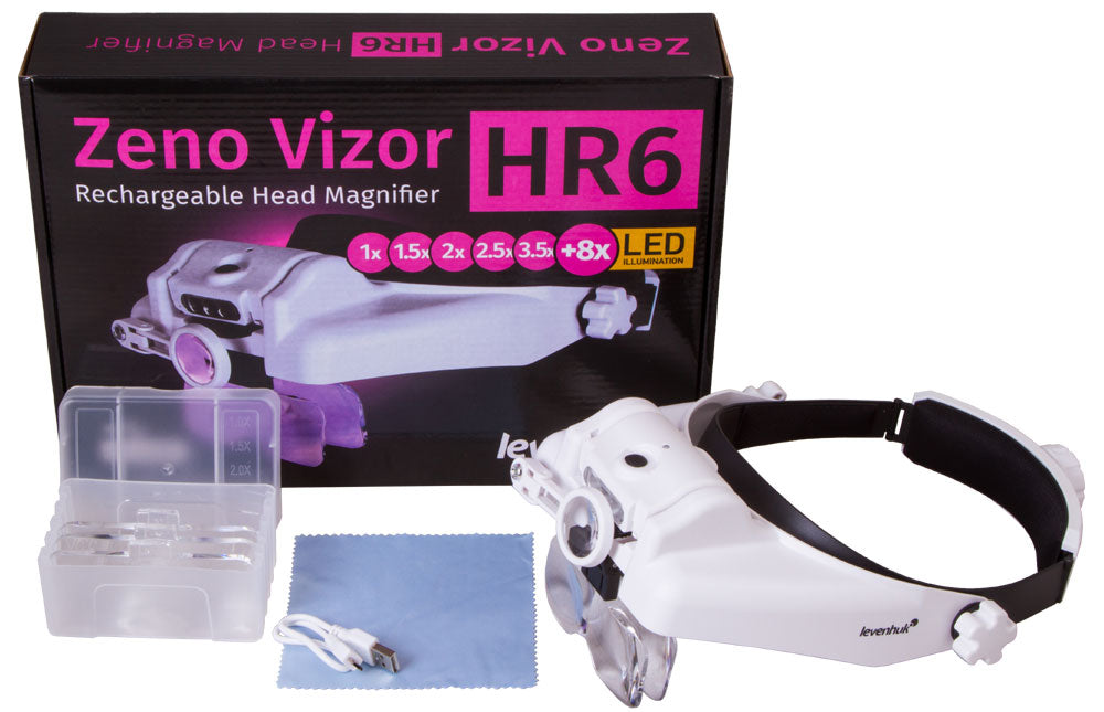 Lente d’ingrandimento frontale ricaricabile Levenhuk Zeno Vizor HR6
